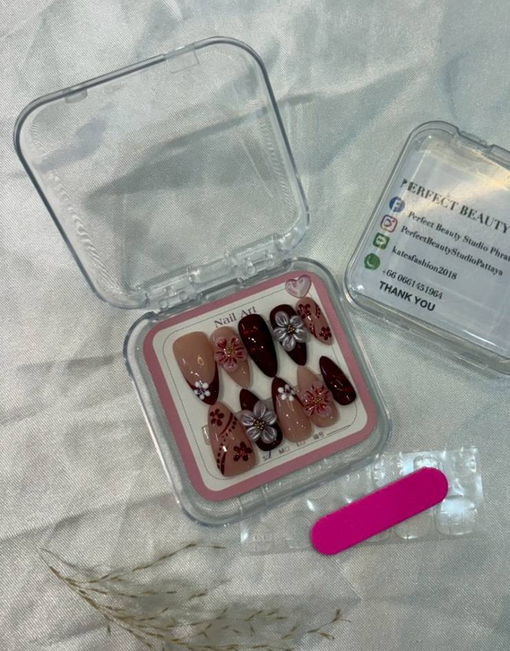 Elite Deep Cherry Nails Luxury Wine Aesthetic